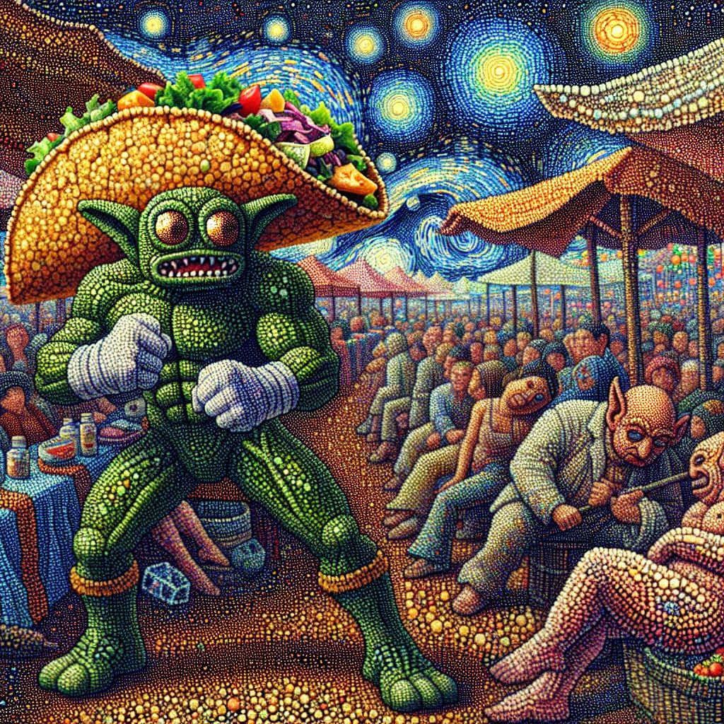 Anthropomorphic Taco Looking Mean with a Sock Full of Nickel...