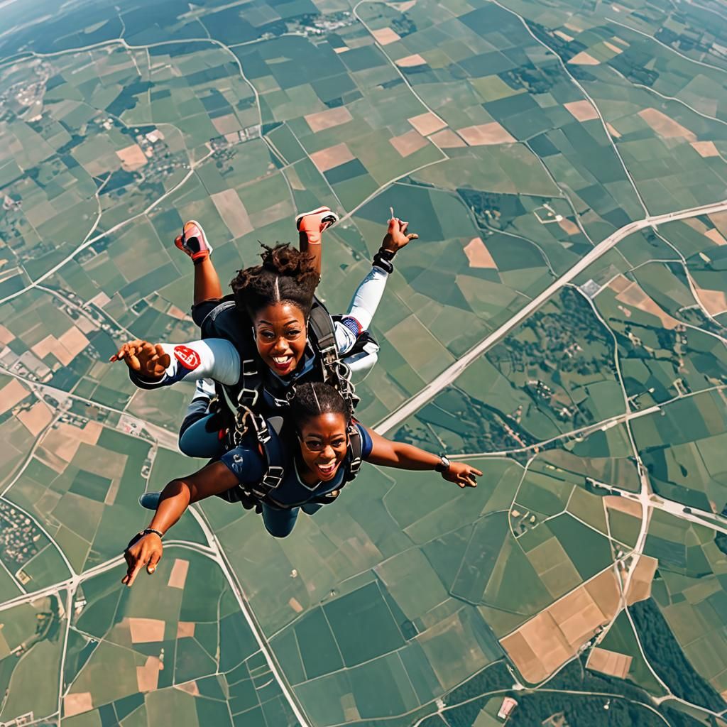 Black Woman Skydiving Adventure