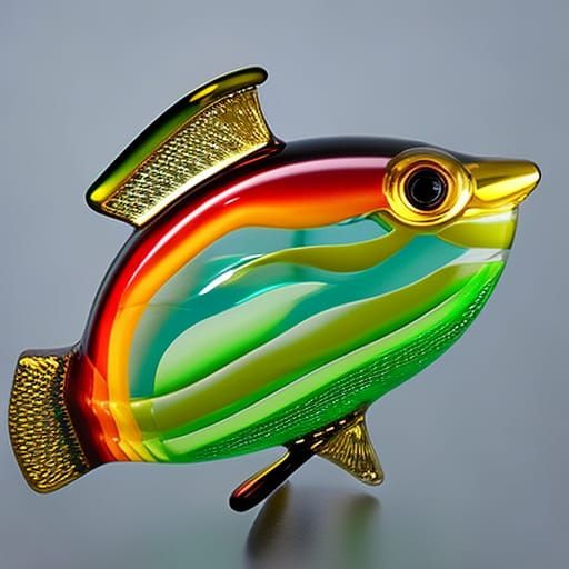 Blown Glass Rainbow Trout Art