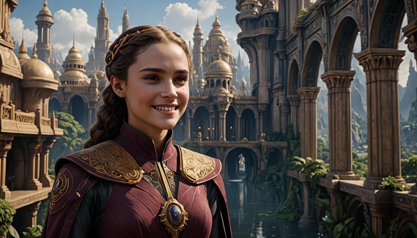 Padmé of Naboo Smiling: Detailed Matte Painting