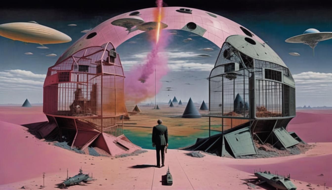 Surreal Tribute to Pink Floyd in Vibrant Colors