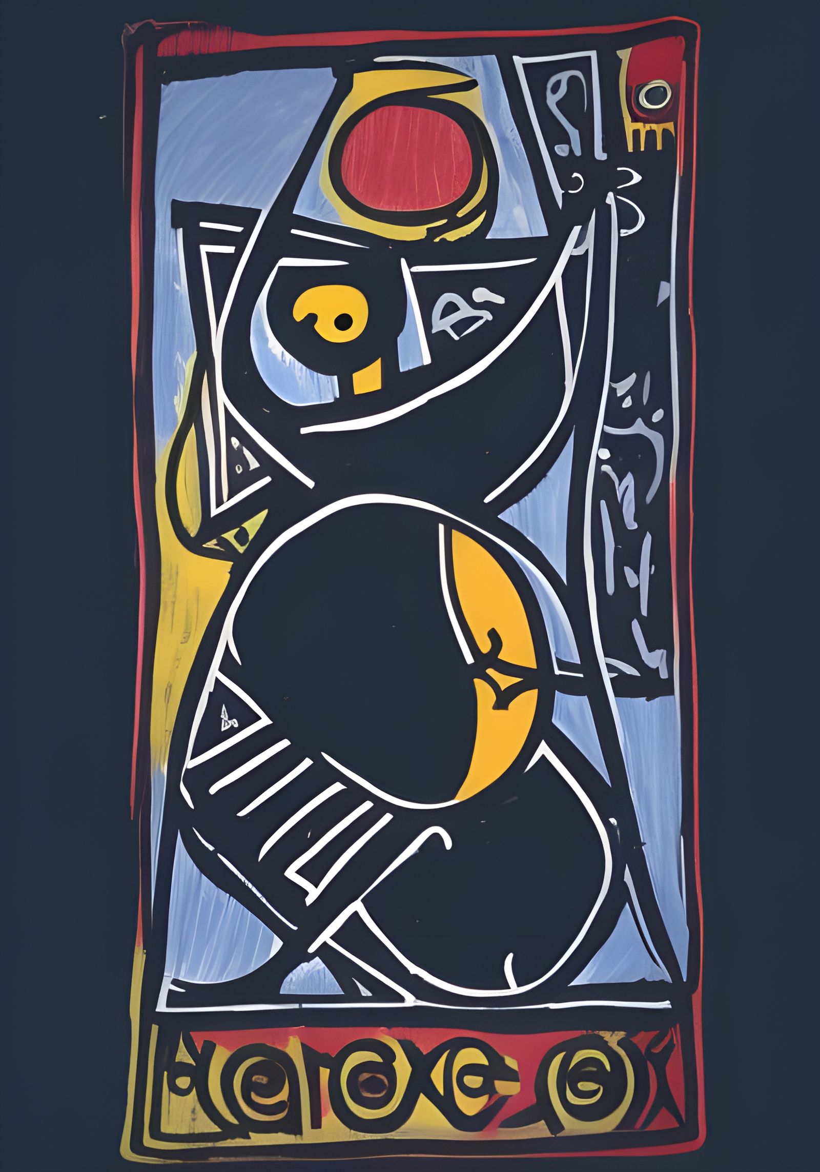 Medieval Tarot Card in Henri Matisse Style