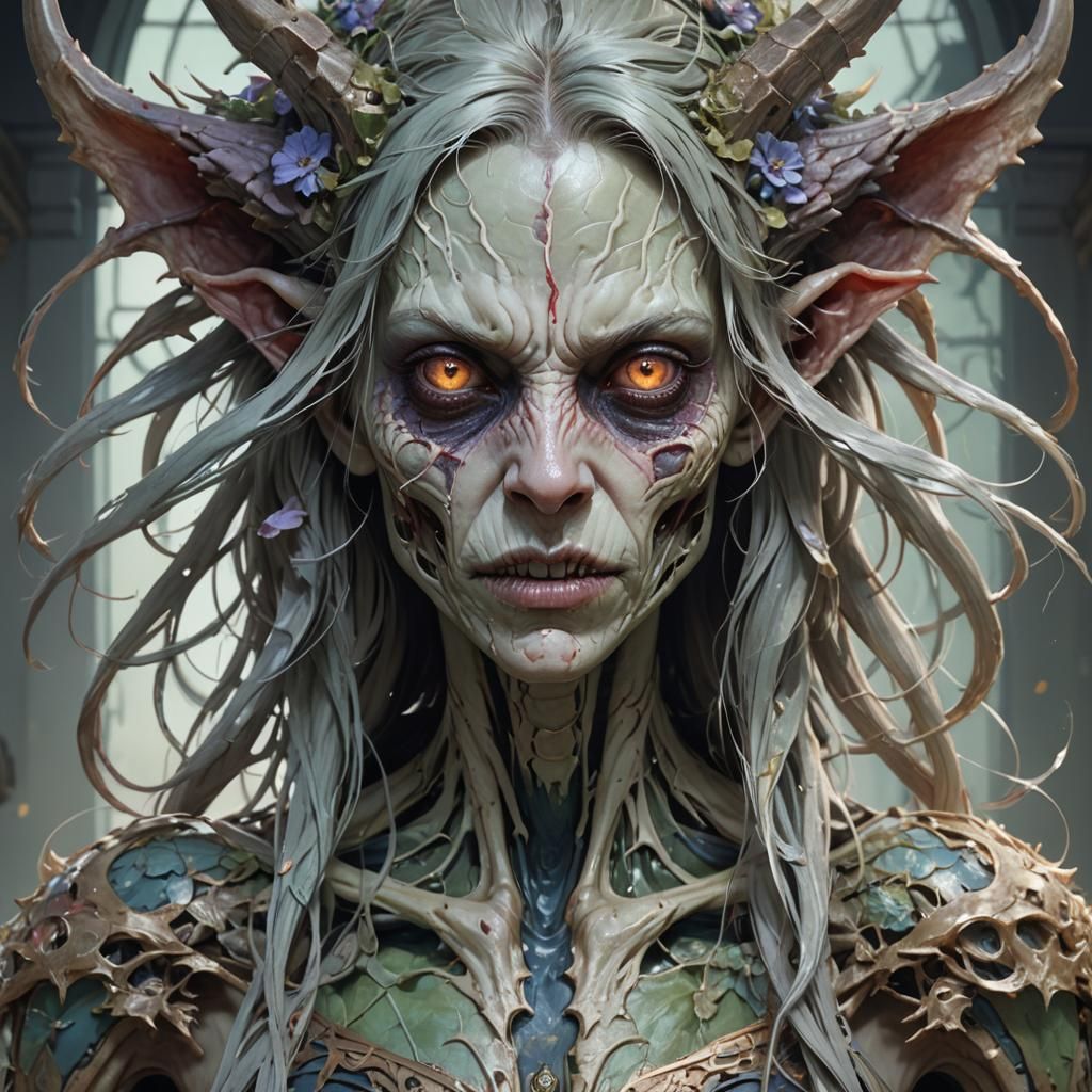 Horrifying Pale Creature Portrait in Artgerm Style