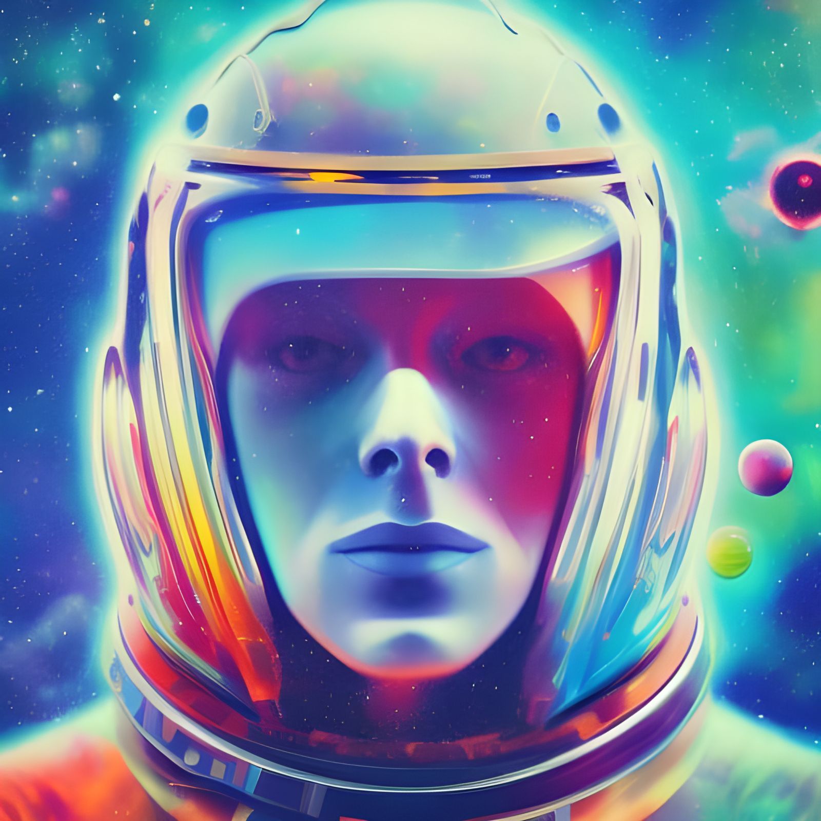 Hyperrealistic Space Oddity in Splash Art Style