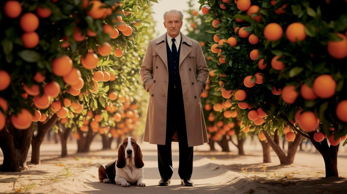Lieutenant Columbo in Citrus Grove with Basset Hound