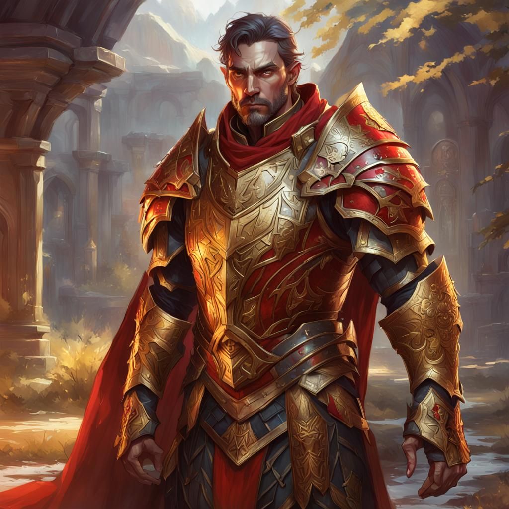 Half-Elf General Portrait in Hyperdetailed Style