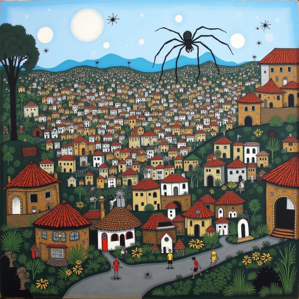 AI Art: Brazilian Favelas in Spider Town Style