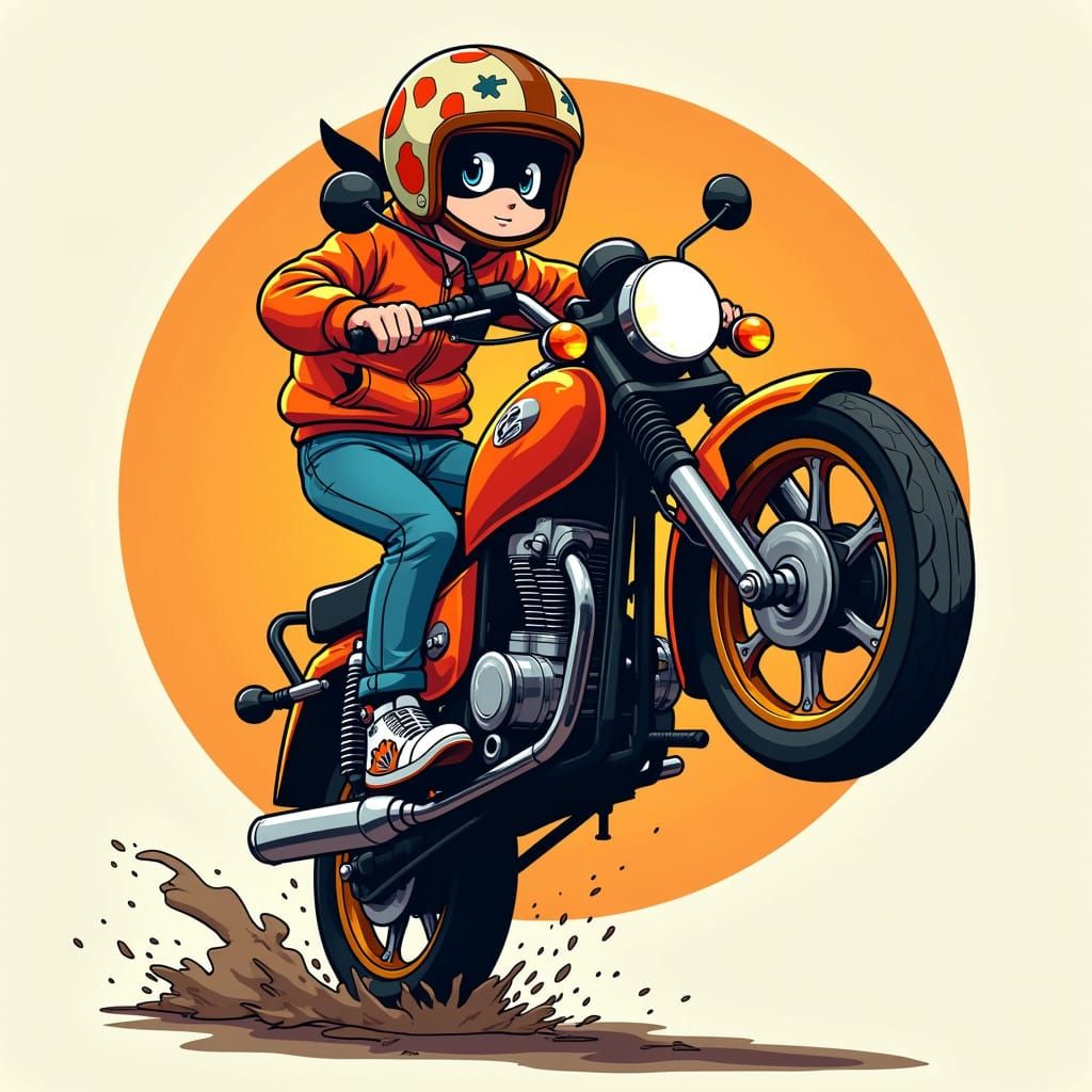 Kick Buttowski Meets Honda CG 160 in a Vibrant Anime-Inspire...