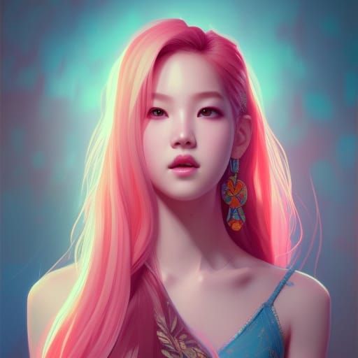 Rosé of BlackPink: Hyperdetailed Concept Art
