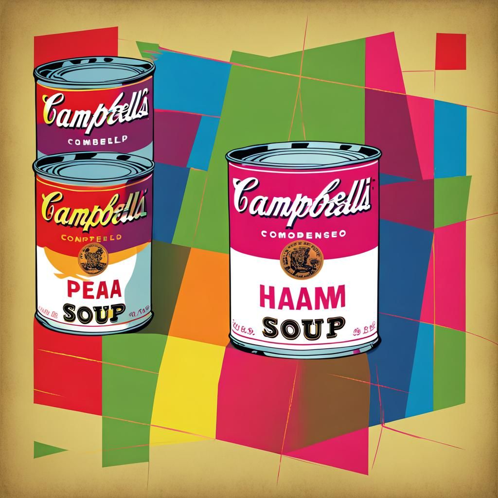 Campbell's Soup in Warhol's Pop Art Style
