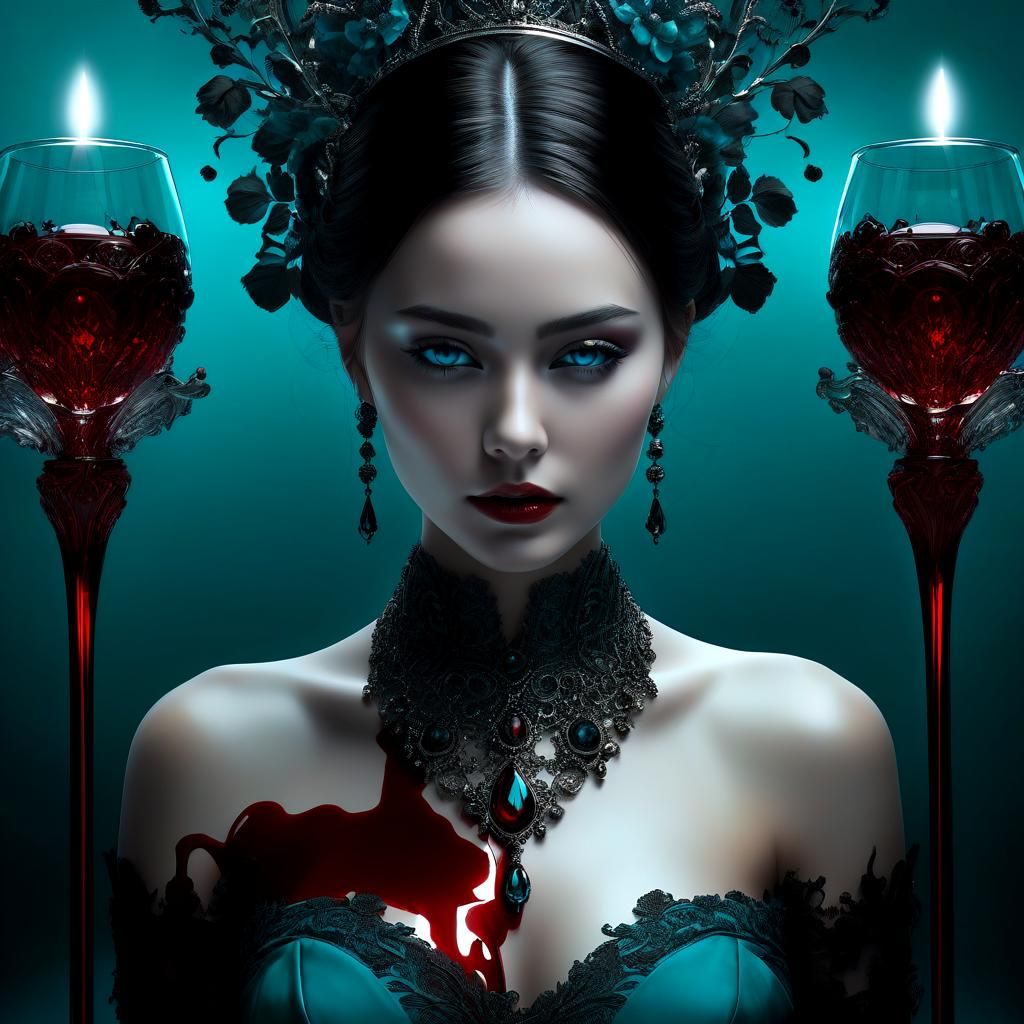 I saw her today at the reception, in her glass was a bleeding man , she was practiced at the art of deception , well I c...