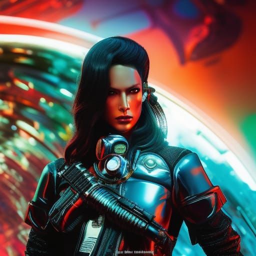 Alien Supermodel Space Pirate in Sci-Fi Concept Art