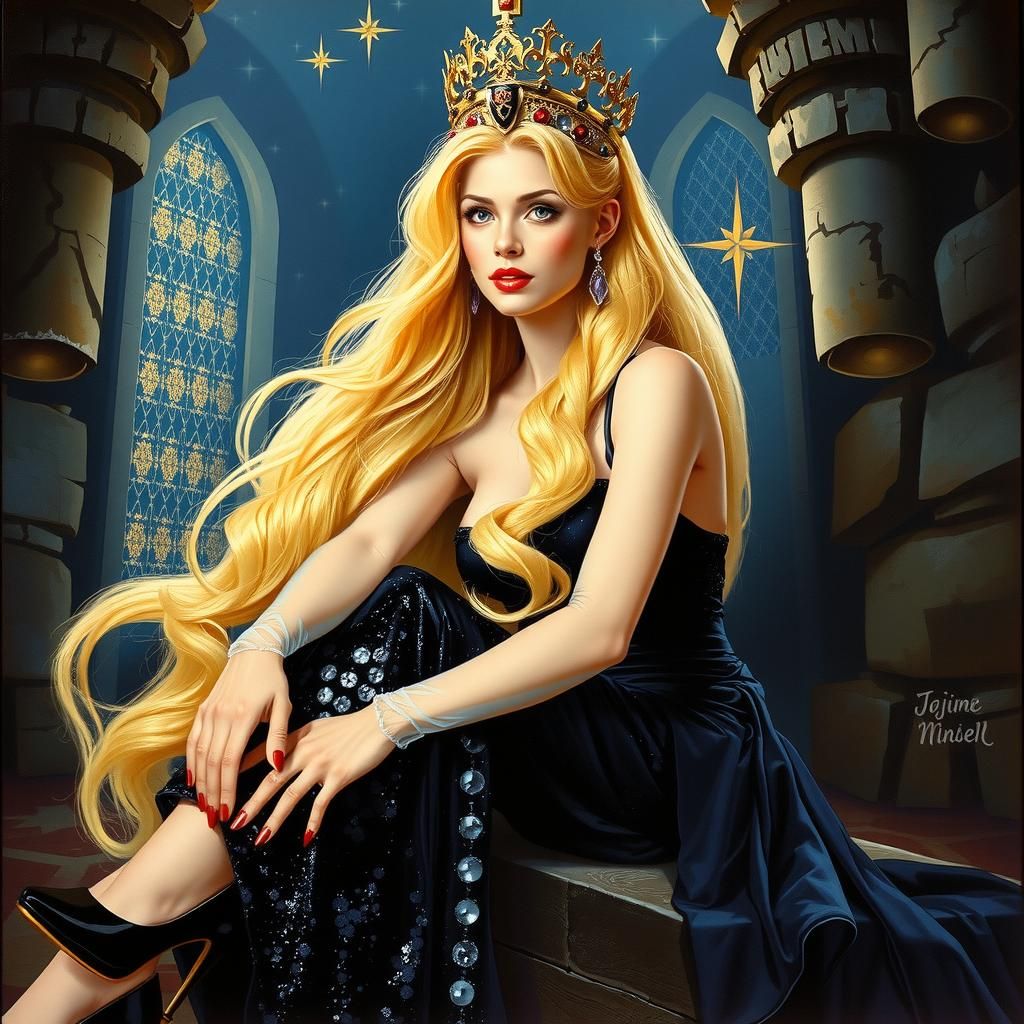 Sorayama 80s Futurism: Princess Daphne in Oil Painting