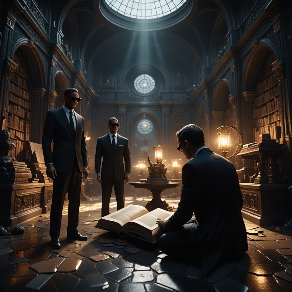Men in Black Investigate a Living Book in a Cinematic Film S...