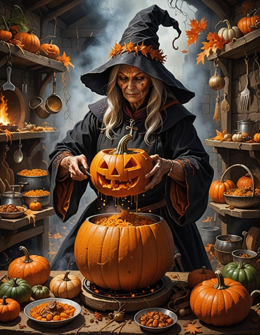 Sorceress Serves Steaming Pumpkin Stew