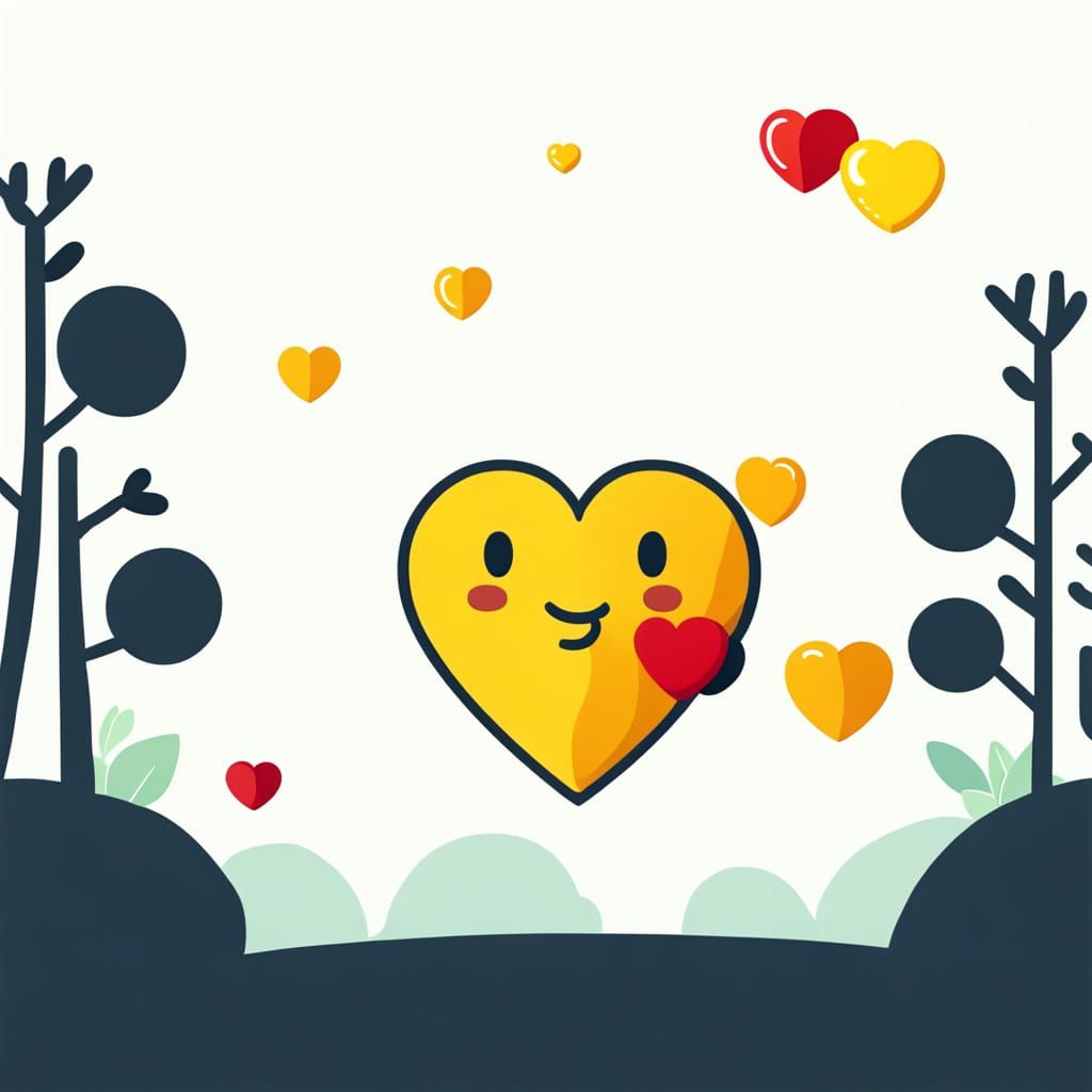 Cute White Pictogram Heart Emoji