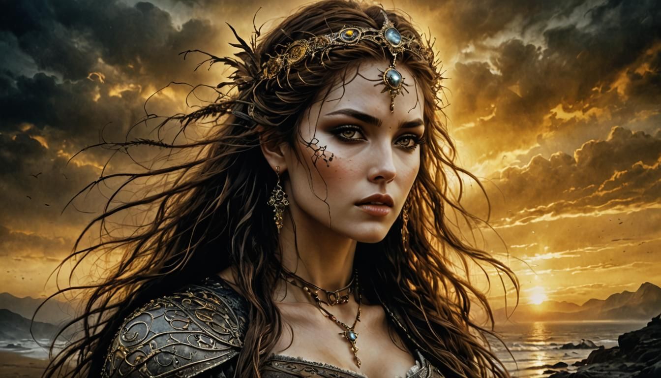 Irish Woman Portrait in Hyperrealistic CGI Style