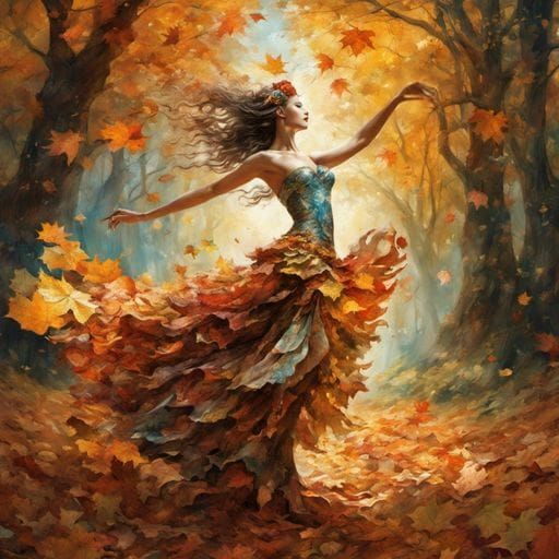 dancing in the leaves