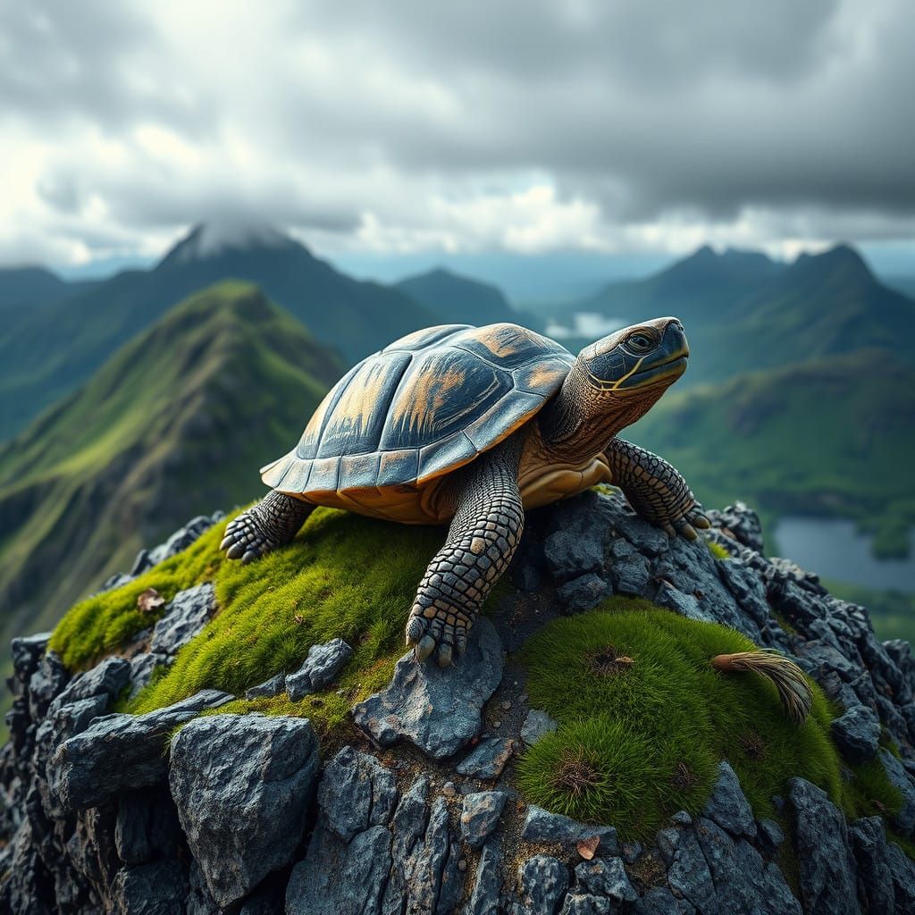 Majestic Turtle Amidst Scottish Highlands Majesty