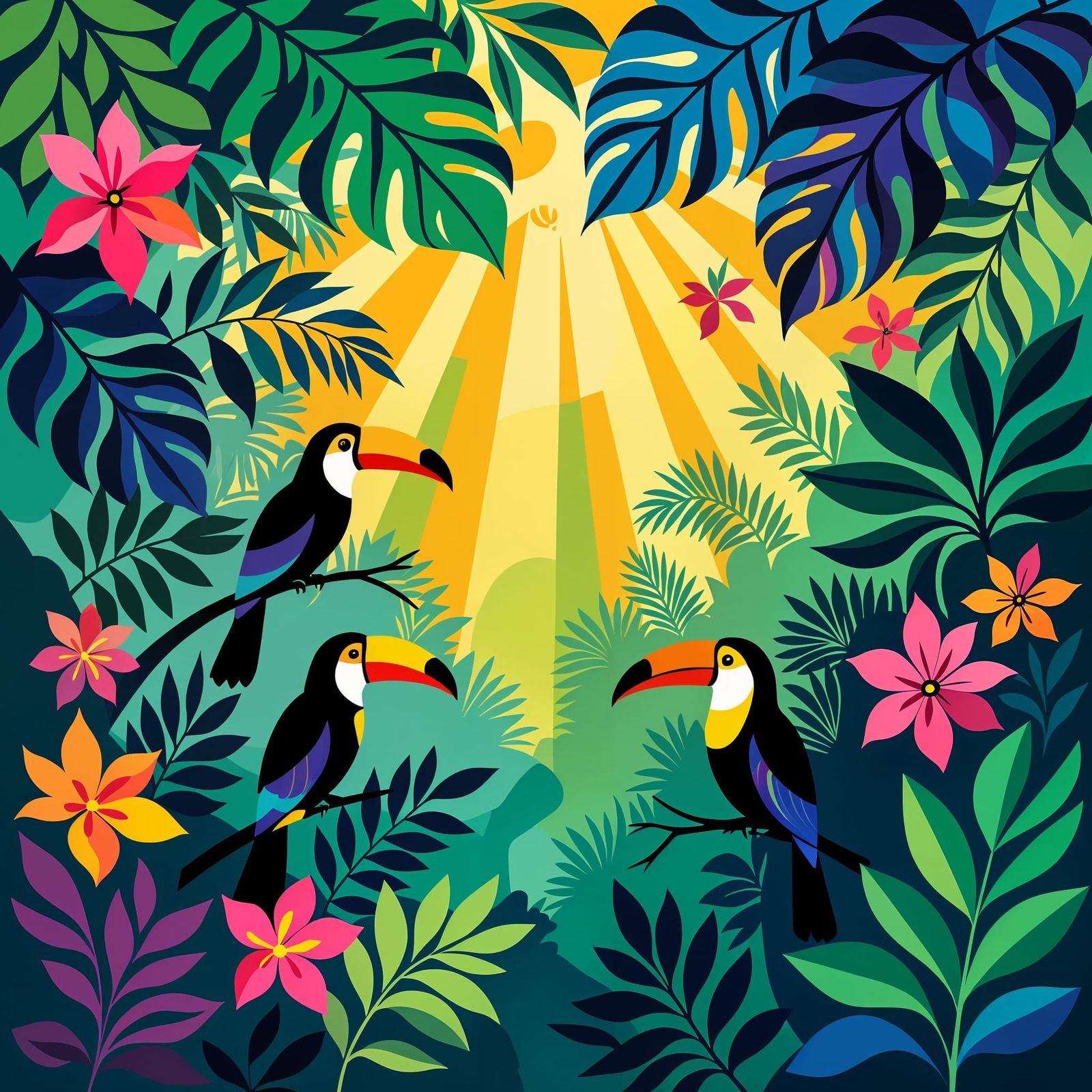 Jungle Canopy in Matisse Cut-out Style