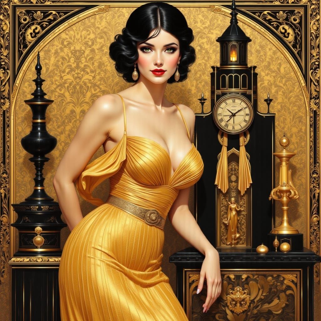 French art deco woman