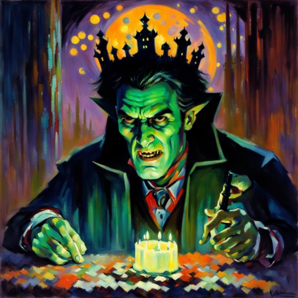 Fluorescent Vampire Torment in Twilight, Avant-Garde Style