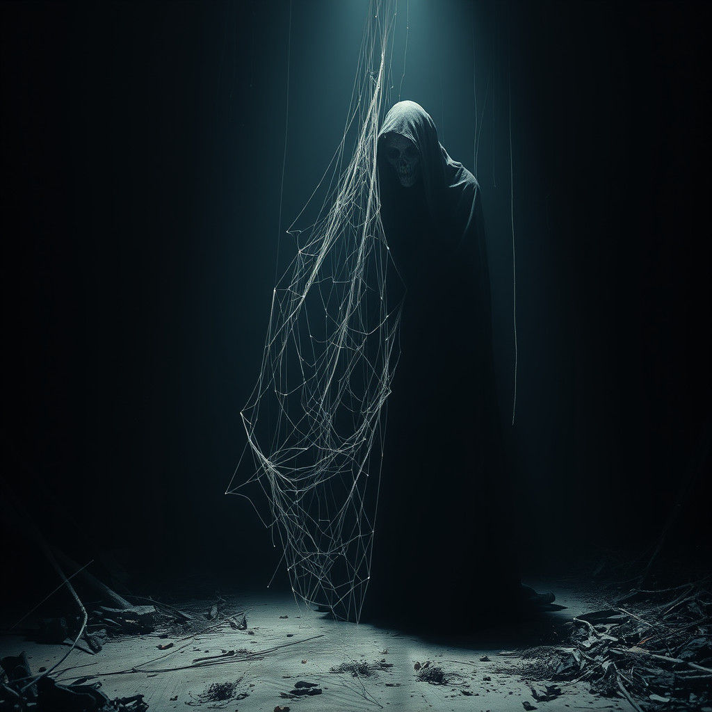 Ominous Shadow Figure in Dark Surrealism Style