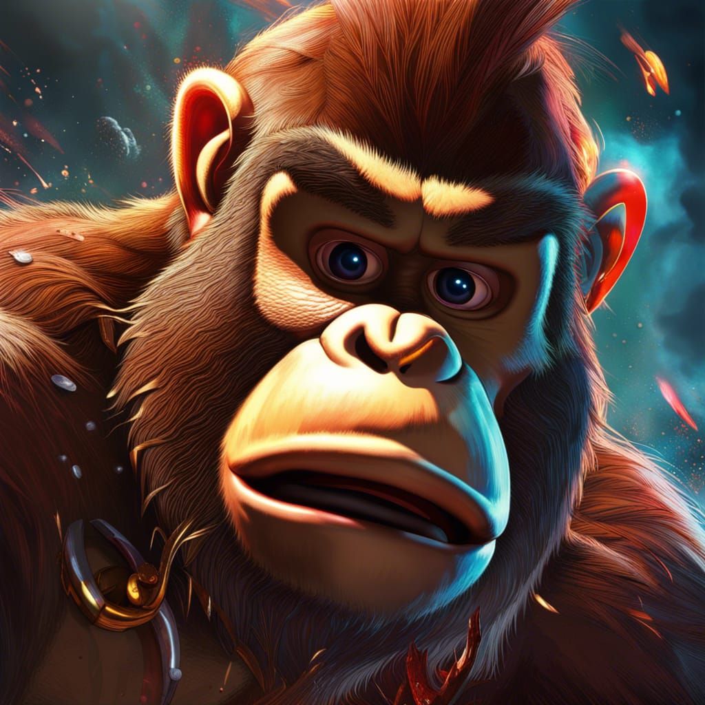 Hyperrealistic Donkey Kong Splash Art