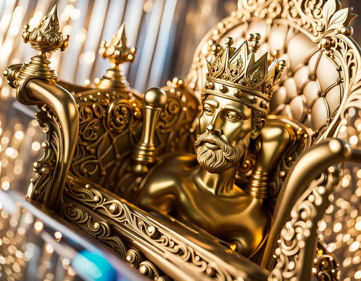 Golden King on Throne: Professional Photography