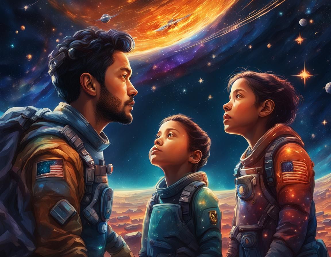 Stargazers Admire Twinkling Stars in Space