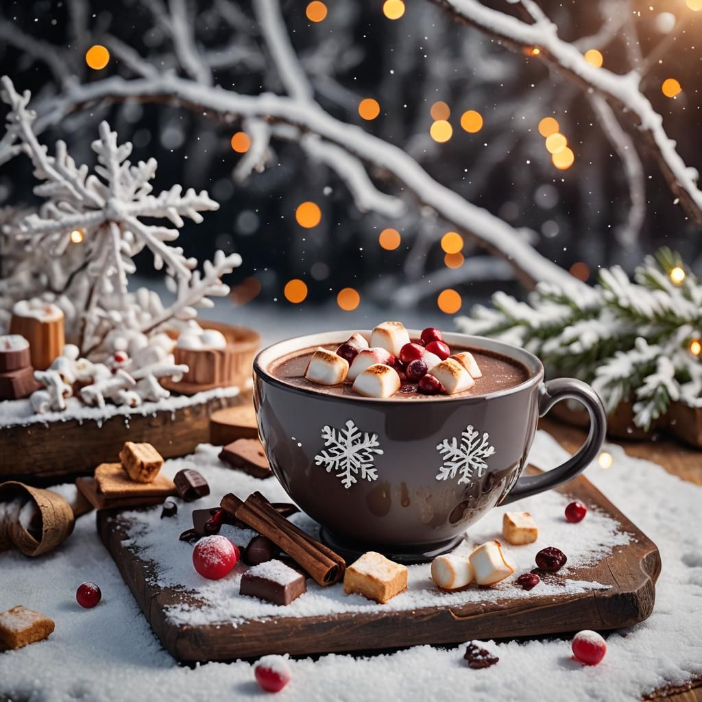 Cozy Winter Cocoa Still Life in Scandinavian Style
