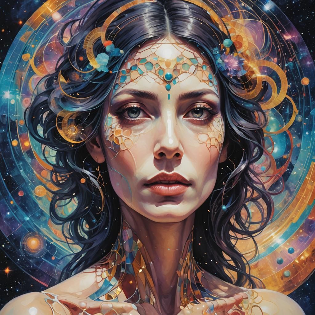 Ethereal Transdimensional Woman in Digital Art