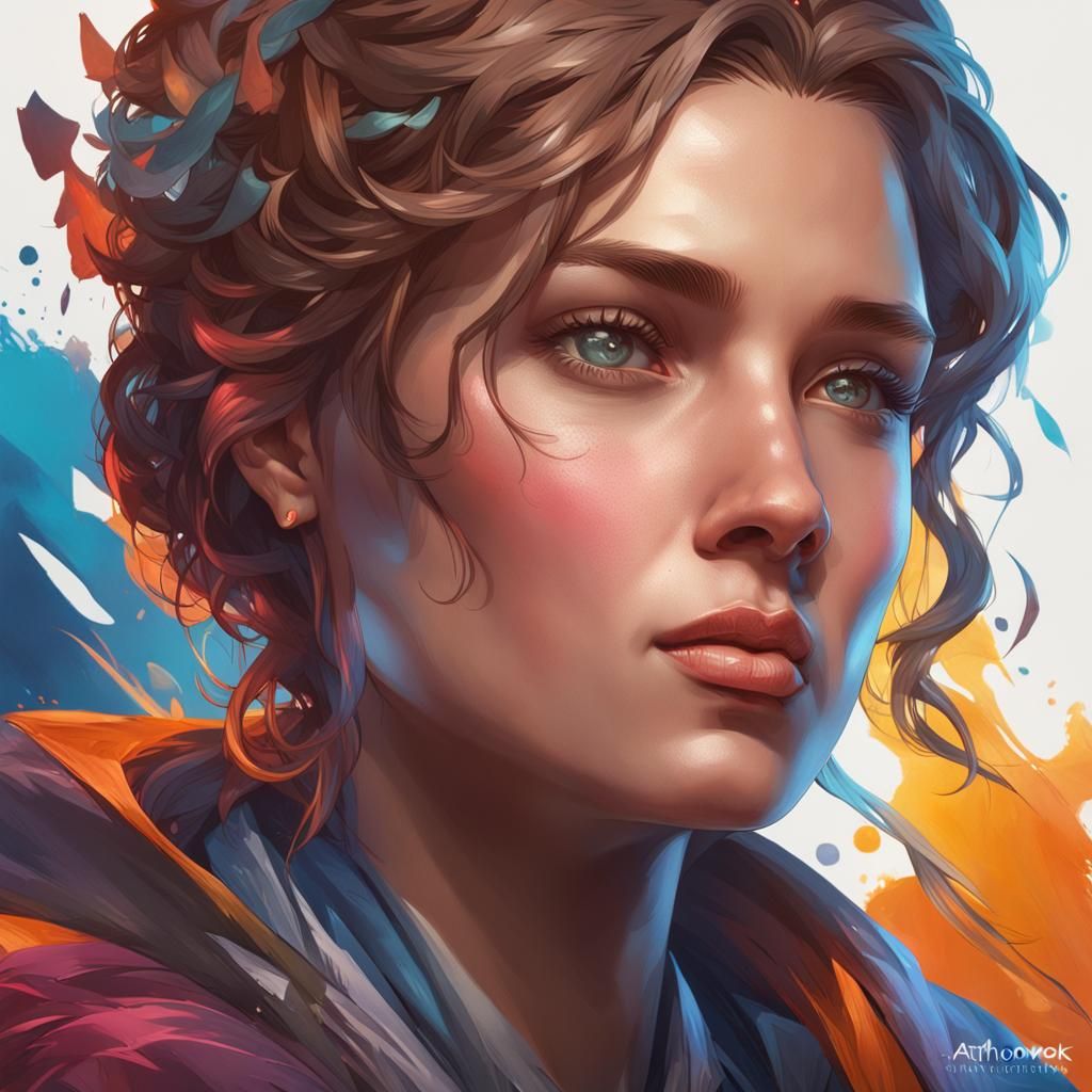 Detailed Portrait of a Woman in Art Nouveau Style