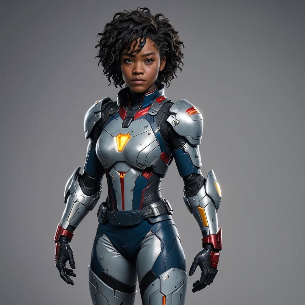 Riri Williams as Ironheart: Detailed Matte Painting