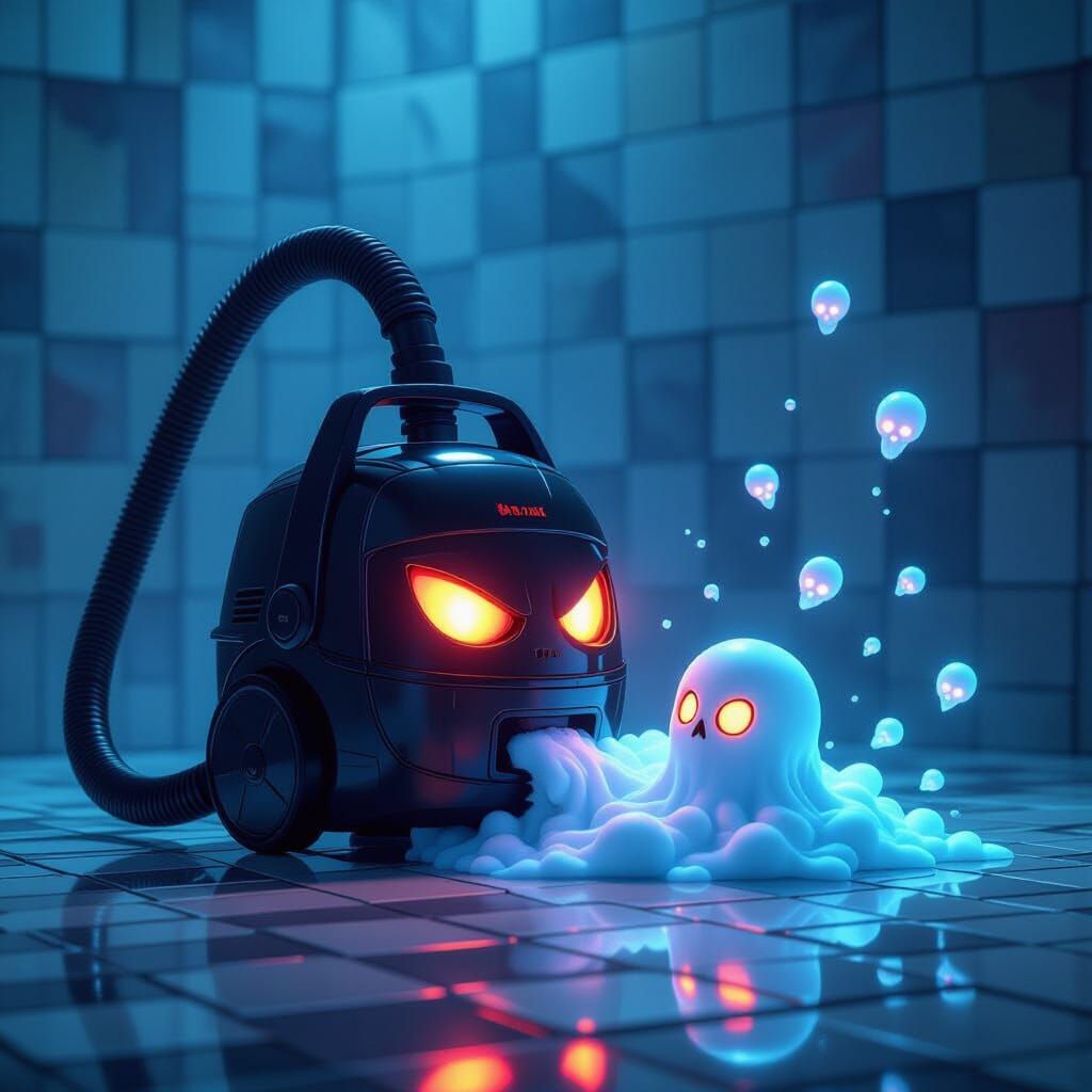 Possessed Vacuum Cleaner Sucks Souls in Eerie 3D Horror