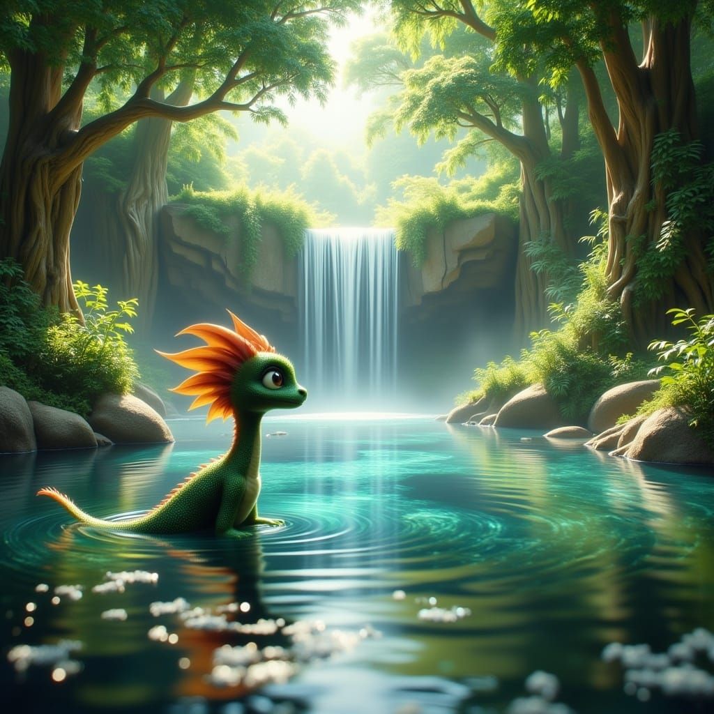 Surreal Dragon Scenery in Anime Style