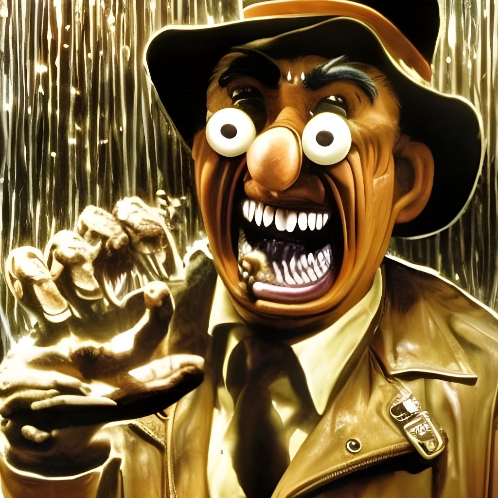 Mr. Bean as Yeti in Raiders of the Lost Ark