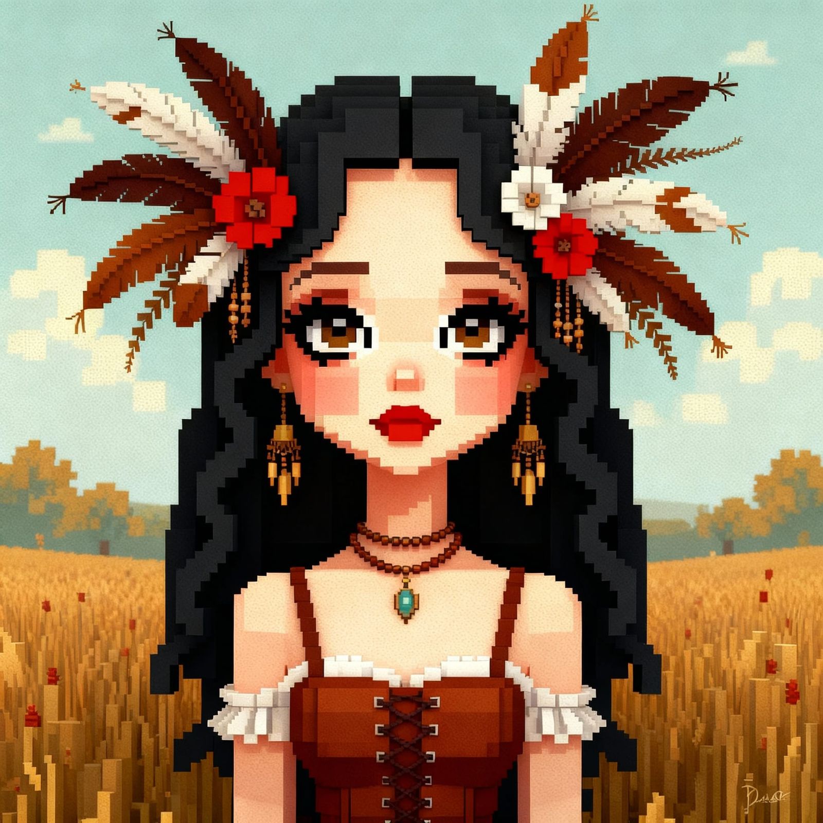 Big-Eyed Lowbrow Art Portrait of Mysterious Woman