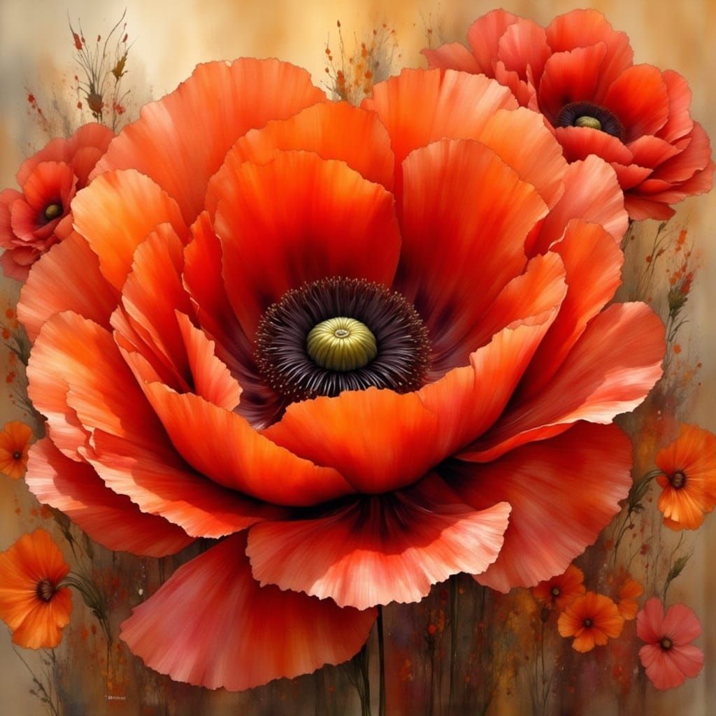 Poppies in the Style of Georgia O'Keeffe