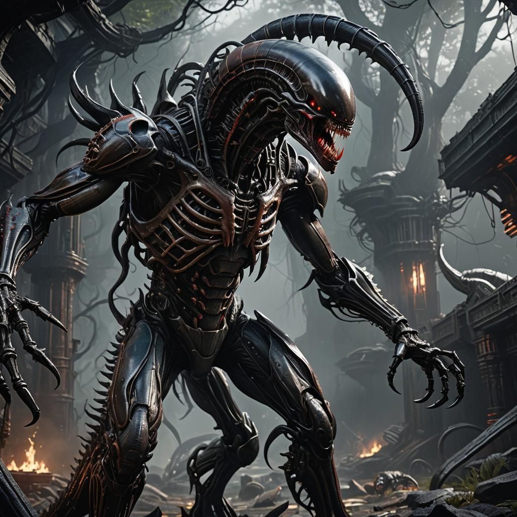 Vampire Xenomorph Fantasy Concept Art
