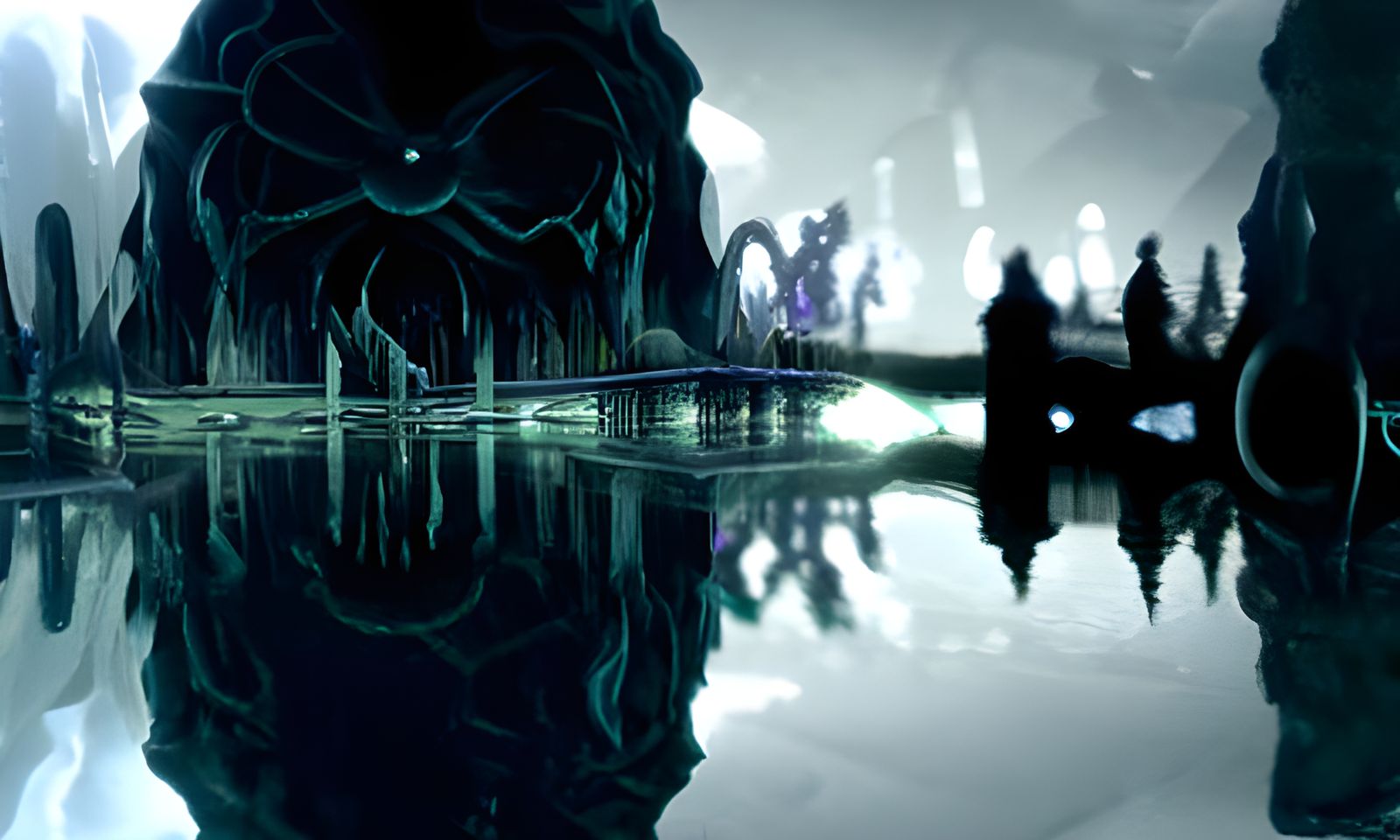 Epic Underdark Cave with Reptilian Skeleton King