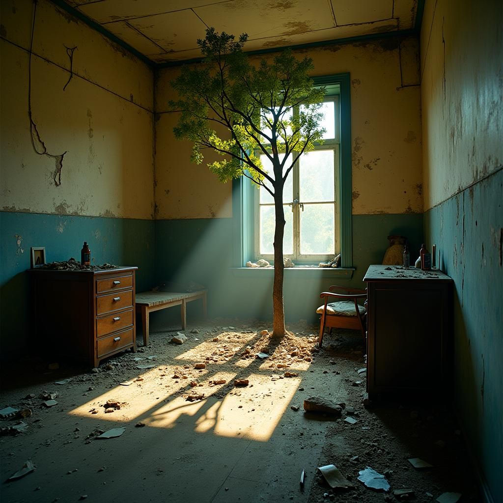 Tree of Hope Rises in Abandoned Room
