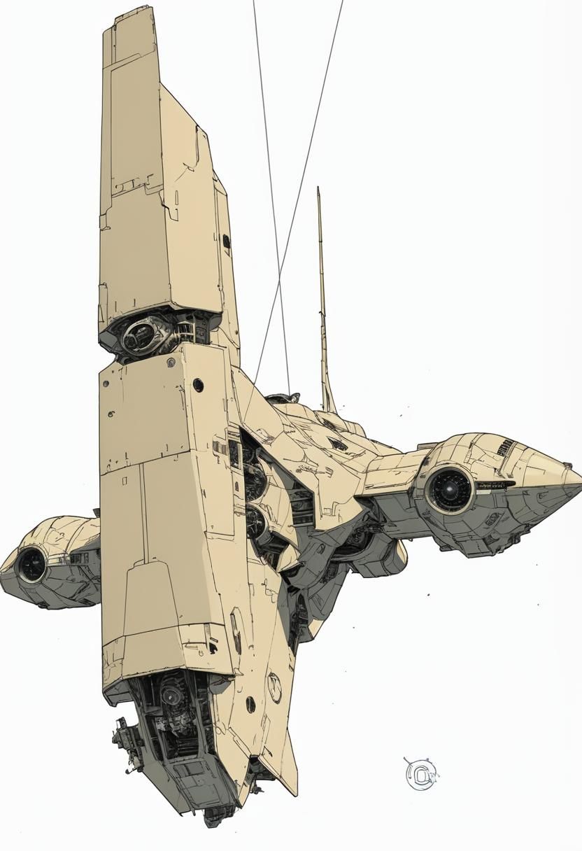 Post-Apocalyptic Spacefighter Illustration in Fantasy Art St...
