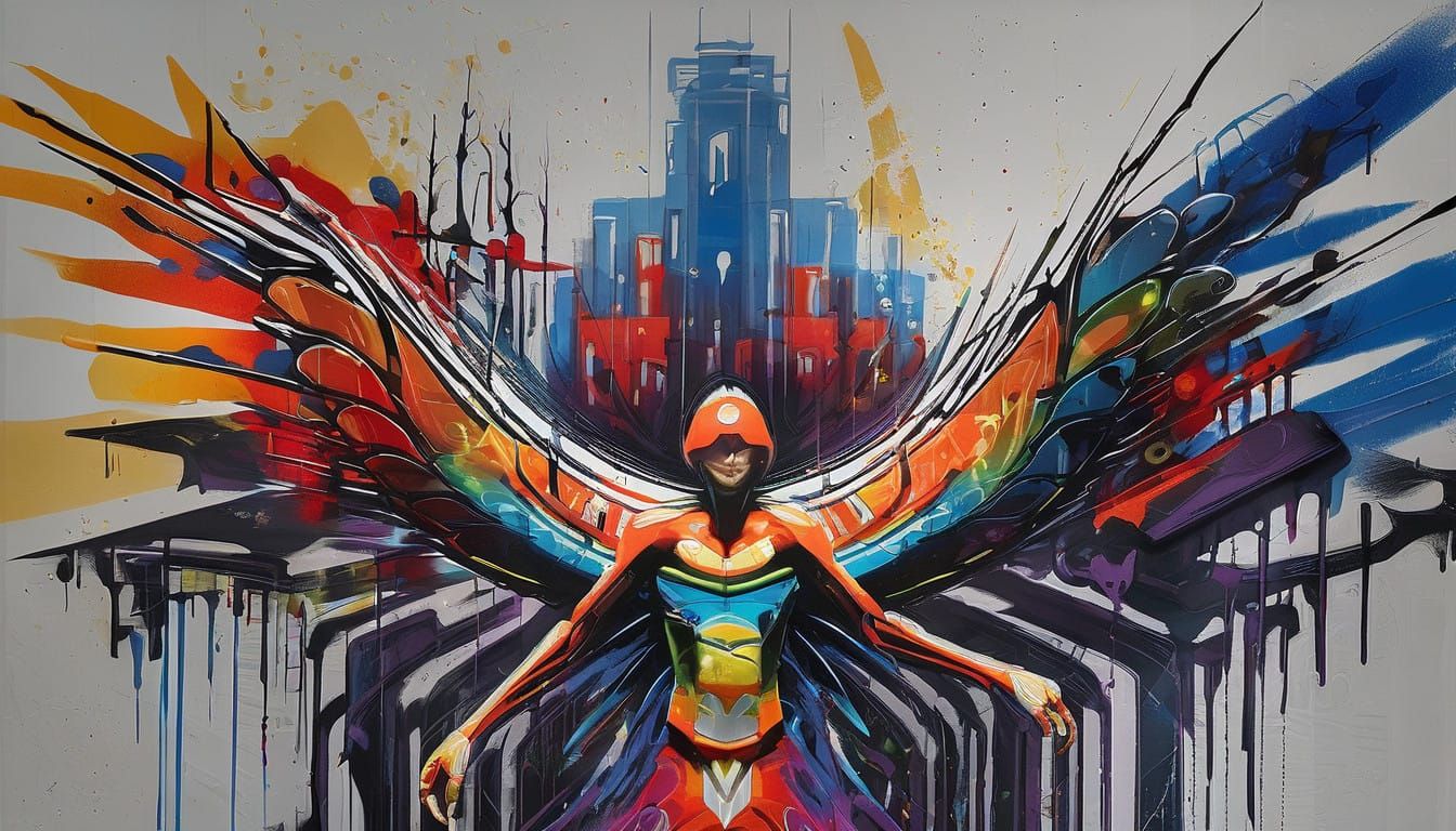 Graffiti Art Merging Splash and Street Elements