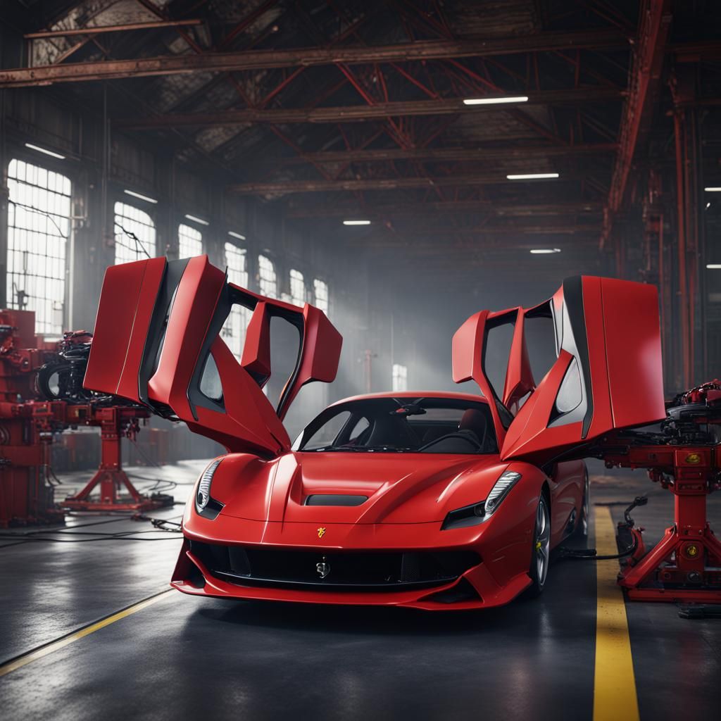 Ferrari Assembly: Detailed Matte Painting