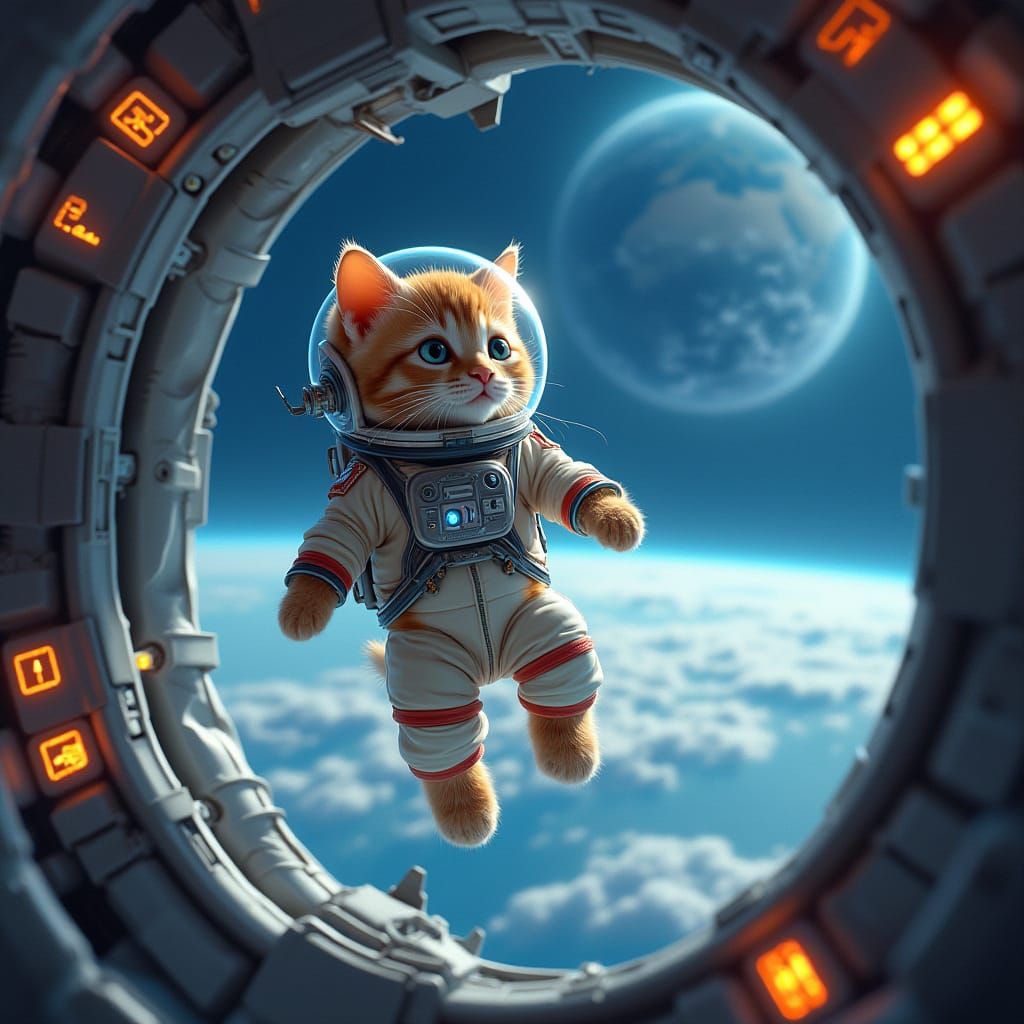 Cosmic Kitten Explorer in the International Space Station