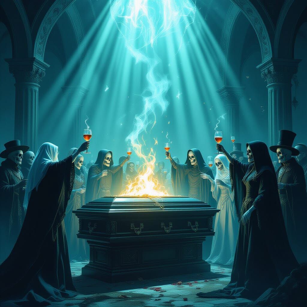 Undead Joyfully Celebrate Life at Gothic Funeral