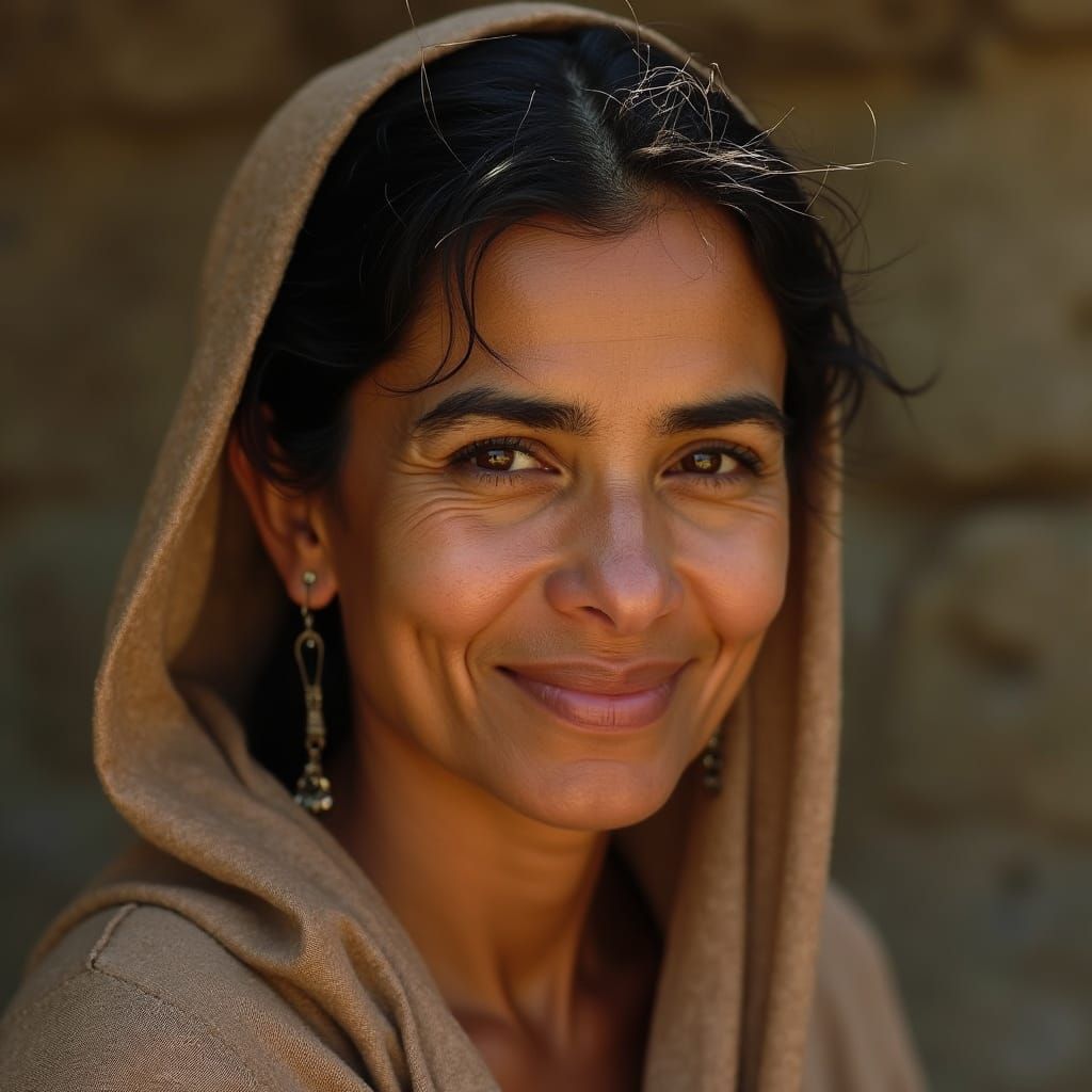 Serene Portrait of Amina in Earthy Tones