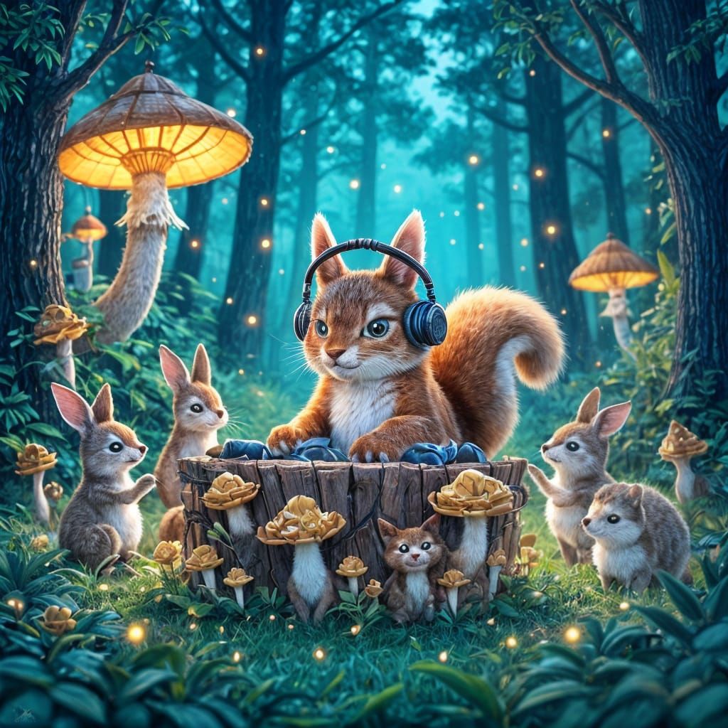 Squirrel DJ in Neon Forest Festival