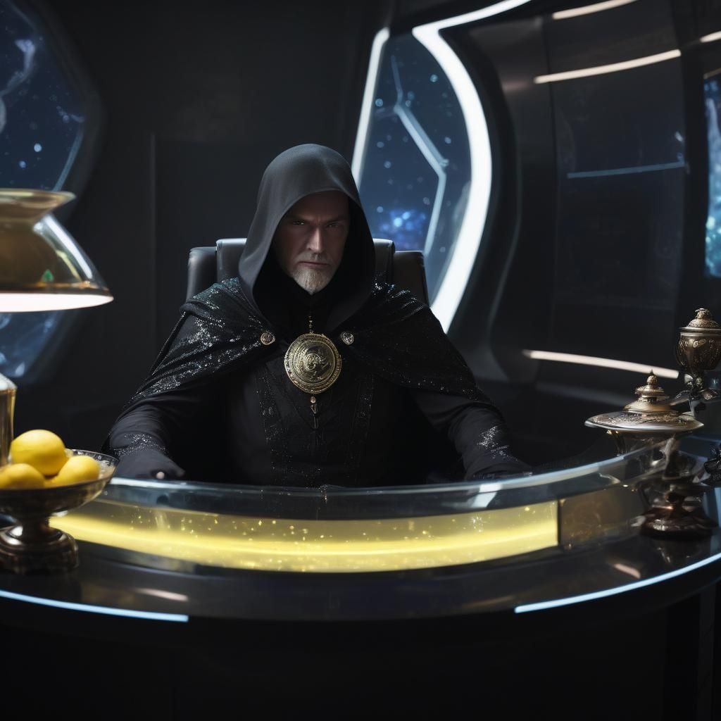 Galactic Evil Director Materializes: Cinematic Film Still